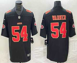 Mens San Francisco 49ers #54 Fred Warner Black Red Fashion Vapor Limited Stitched Jersey->san francisco 49ers->NFL Jersey